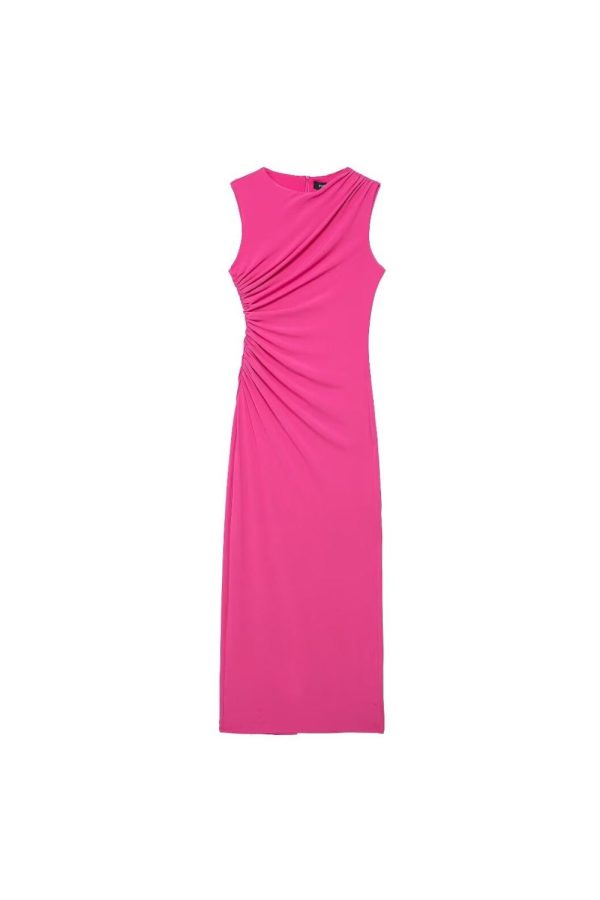 Aurora   Pleated Sheath Flute Dress (2 Colors) For Sale - Image 2