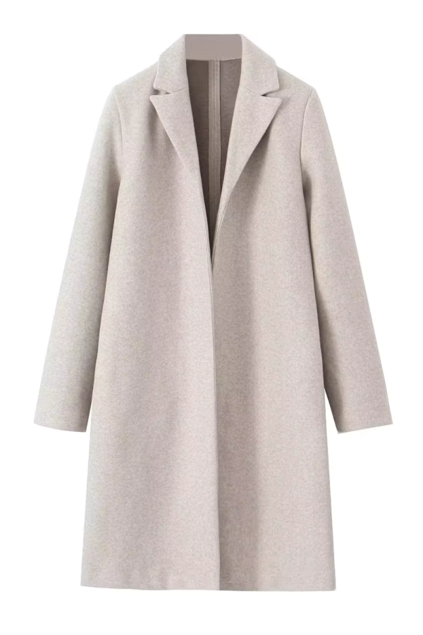 Denise  Collared Open-Front Fabric Coat (3 Colors) on Sale