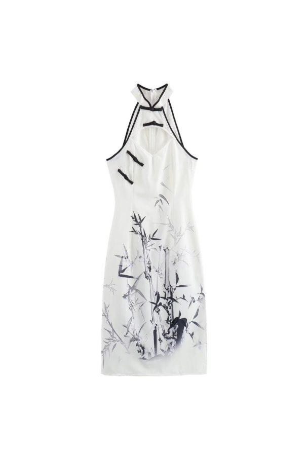 Phoebe  Ink Printing Color-blocked Wrap Dress & Button Closure Wrap skirt Discount