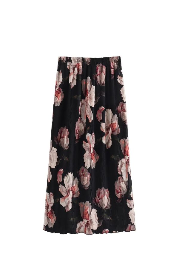 Ruby  Elastic Waist Printed Casual Skirt on Sale