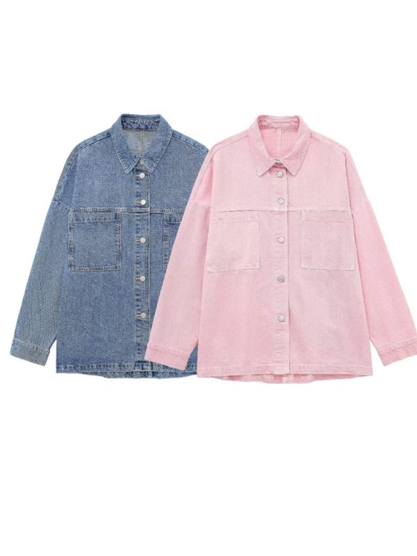 ‘Kinsley’ Embellished Pocket Denim Jacket Supply