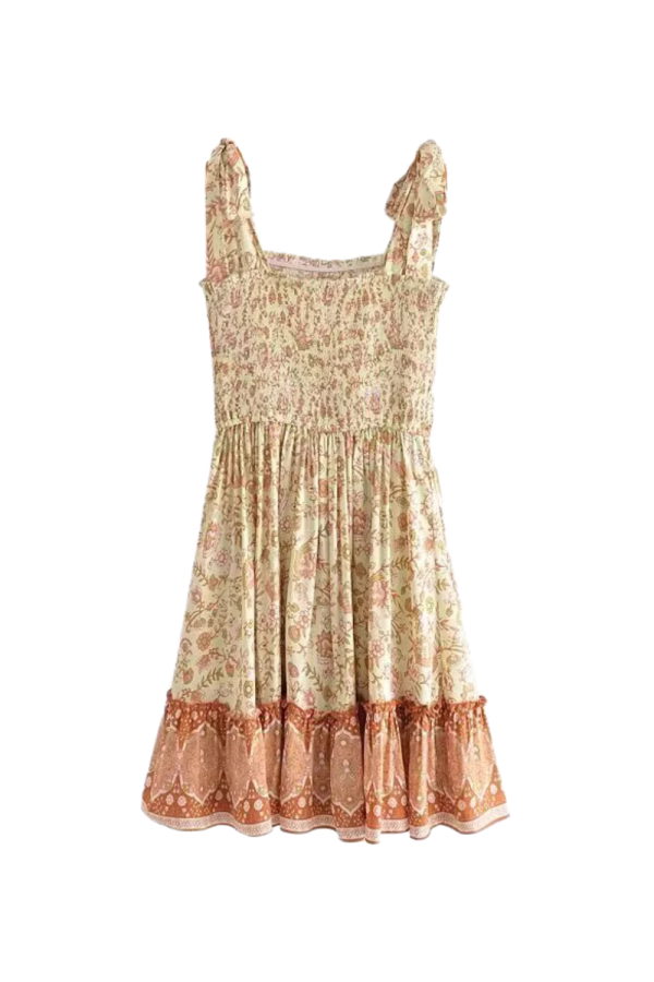 Hazel  Printed Ruched Tiered Dress Fashion - Image 2