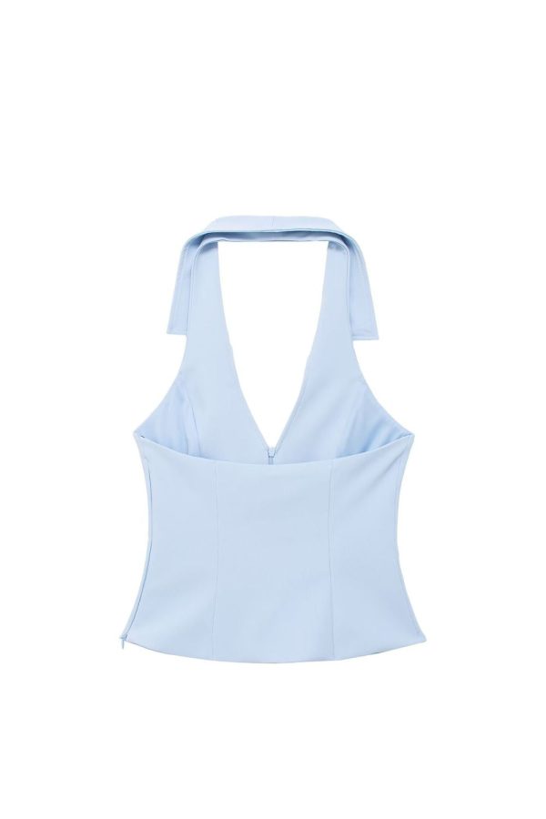 ‘Layla’ Shirt-style Halterneck Top Jumpsuit (Sold Separately) Hot on Sale - Image 5