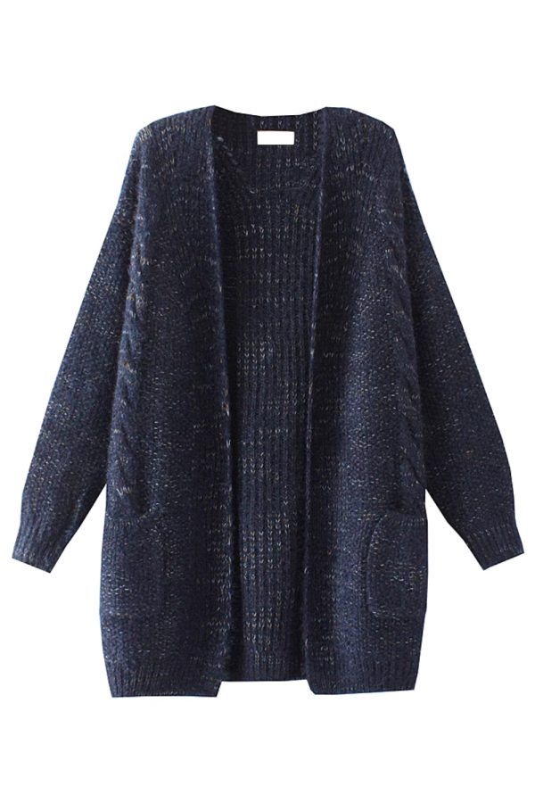 Miriam  Fuzzy Mid-Length Knitted Cardigan (2 Colors) Online now