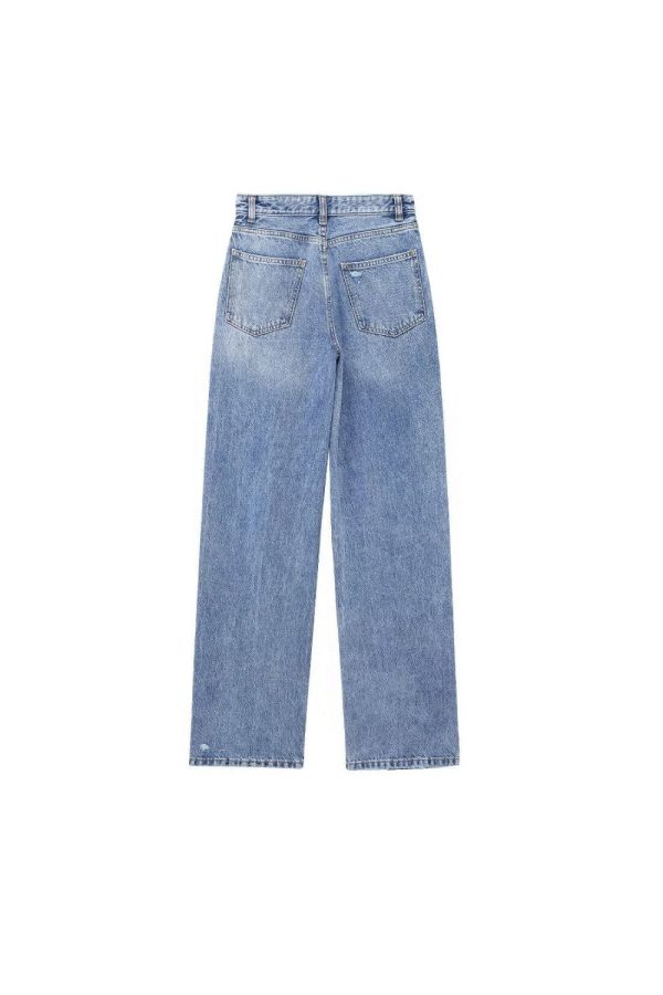 ‘Lillian’ Washed Ripped High-Waist Wide-Leg Jeans on Sale - Image 2