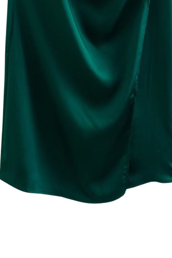 ‘Lucy’  Pleated Decorative Silk Satin Texture Midi Dress Online Sale - Image 4