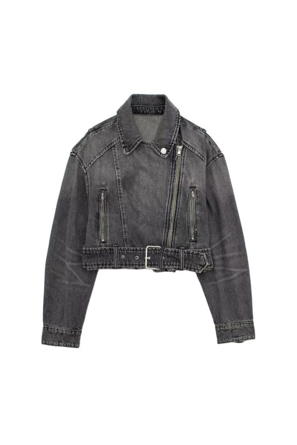 ‘Isabelle’ Motorcycle-Style Denim Jacket on Sale