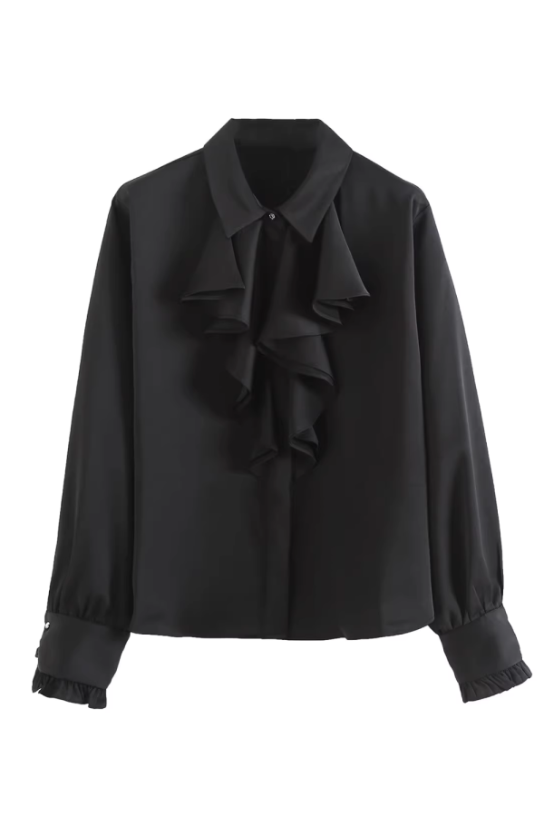 Natalie  Embellished Satin Shirt (3 Colors) For Discount - Image 3