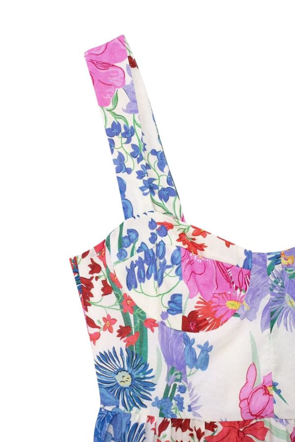 Ruby  Summer Spaghetti Strap Off-Shoulder Floral Print Dress Online - Image 3