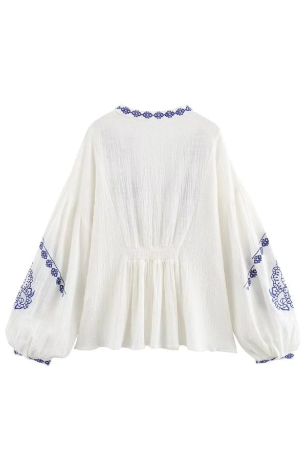 Ellie  Embroidered Long Sleeve Shirt Cheap - Image 2