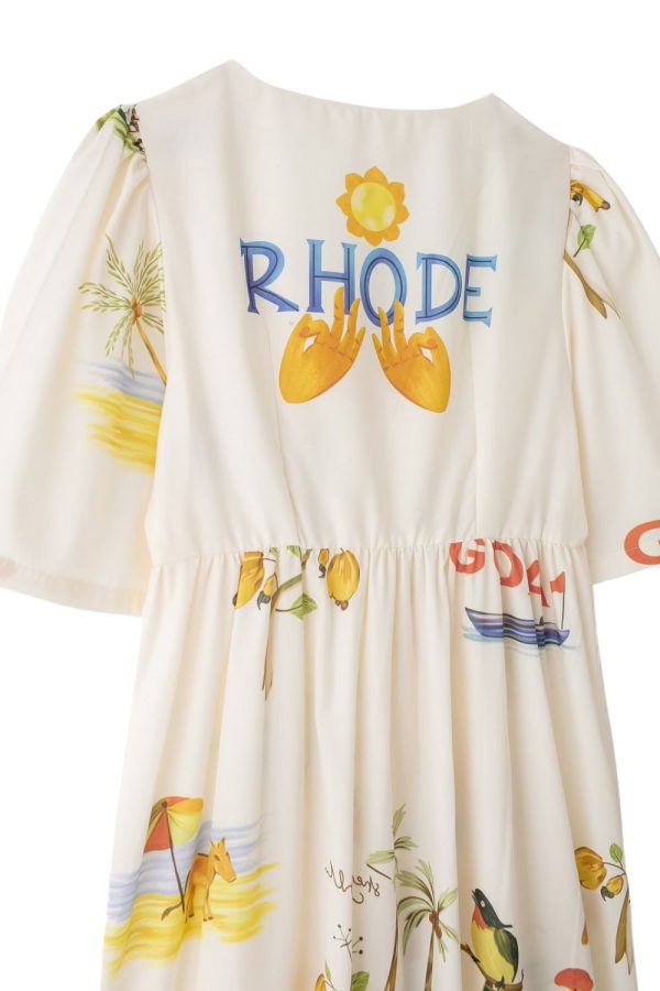 ‘Maisie’ V-neck Printed Shirt Short Sleeve Dress Discount - Image 5