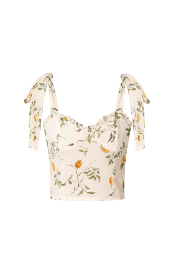 Mabel  Printed Lace-up Vest Hot on Sale