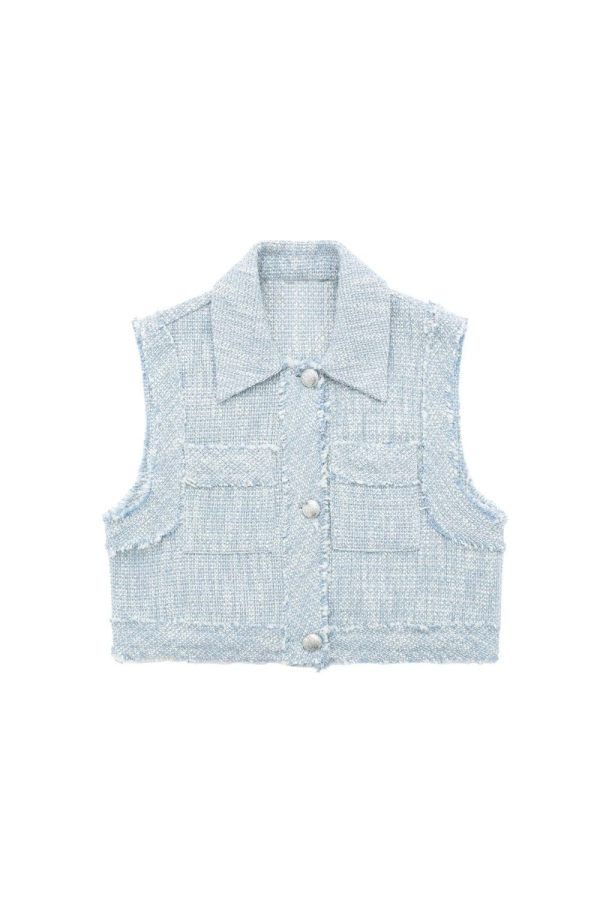 Isabelle  Rough short textured vest For Sale - Image 5