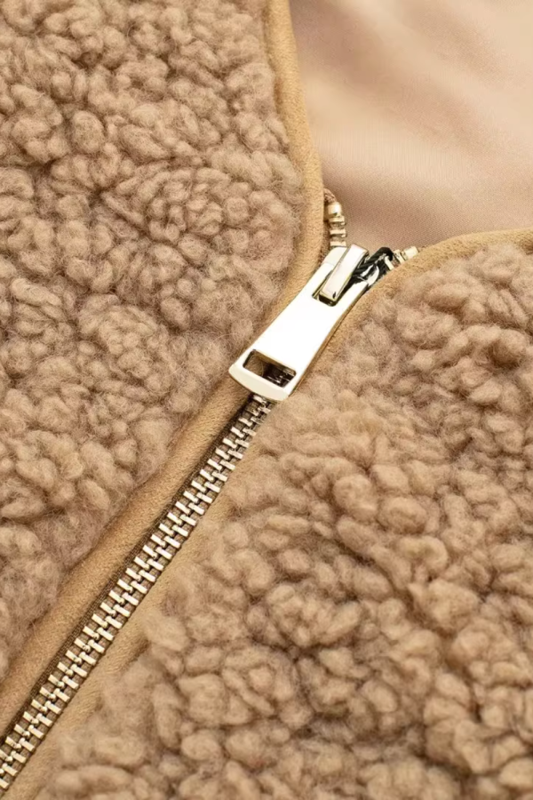 Marlene  Zip-Up Fleeced Short Jacket Sale - Image 3