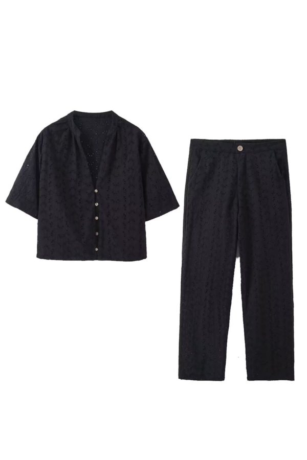 ‘Florence’ Short Sleeve Shirt & Casual Pants Set(Sold Separately) Fashion