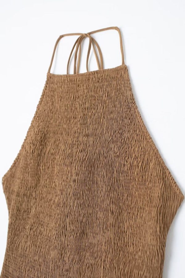 ‘Millie’ Halterneck Pleated Dress Online - Image 4