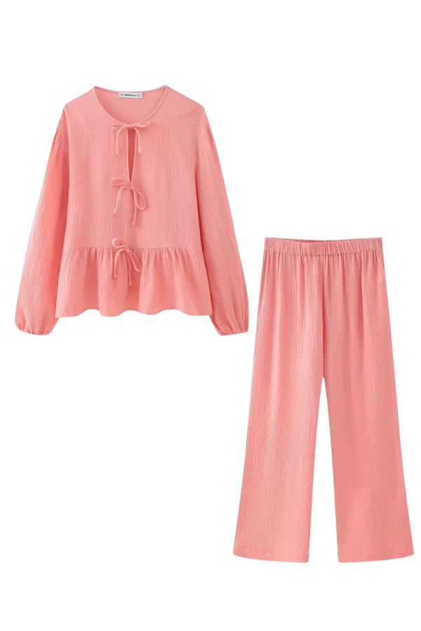 Jasmine  Flowy Crinkled Top & Trousers Set *2 Colors (Sold Separately) Fashion