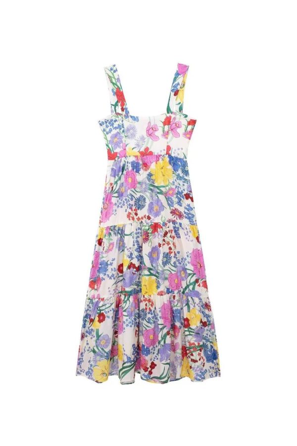 Ruby  Summer Spaghetti Strap Off-Shoulder Floral Print Dress Online - Image 2