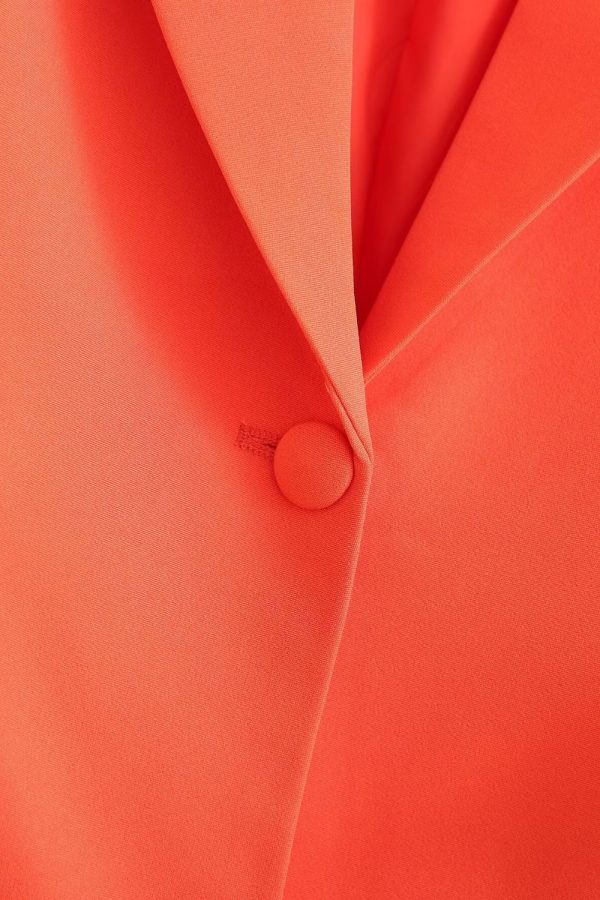 ‘Lily’ Simple Orange Blazer Coat Discount - Image 5