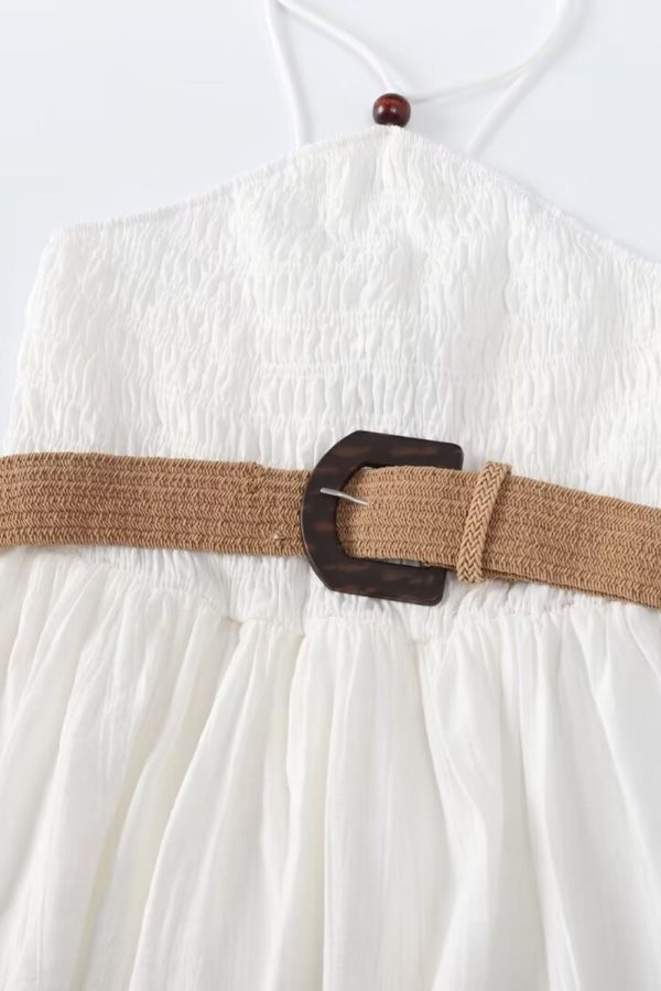 ‘Millie’ Stretchy Cami Strap Midi Dress With Belt Online Sale - Image 3