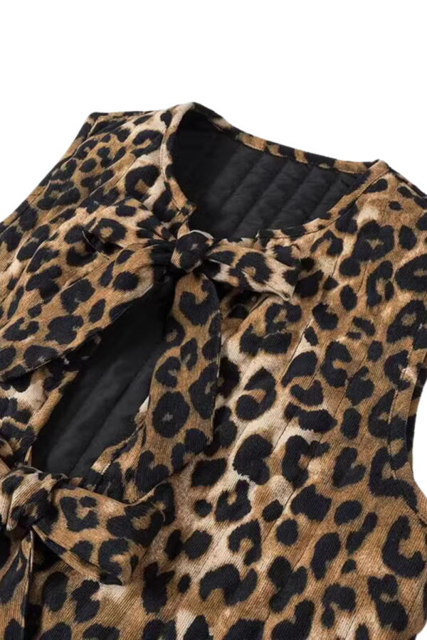 Gloria  Corduroy Leopard Print Vest Discount - Image 4