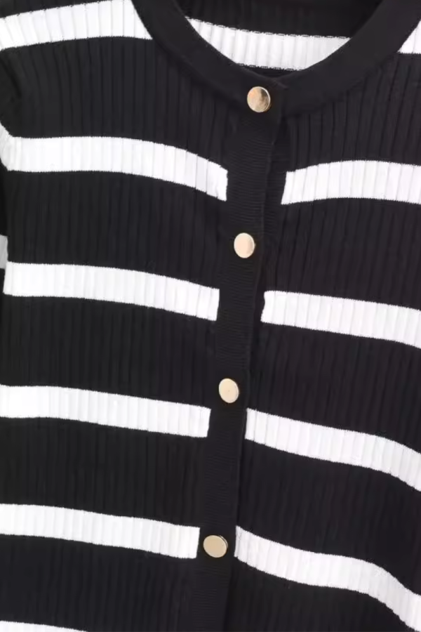 Ada  Striped Knitted Cardigan (2 Colors) Supply - Image 4