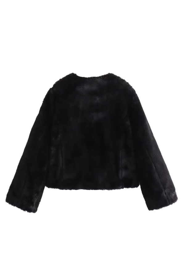 Barbara  Round-Neck Buckle Sherpa Jacket (2 Colors) on Sale - Image 5