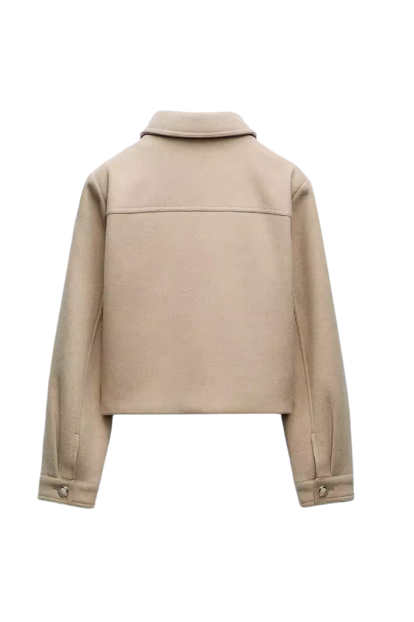 Lacey  Collared Front-Pockets Short Jacket (2 Colors) For Cheap - Image 4