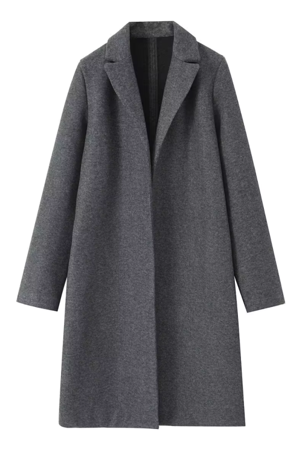 Denise  Collared Open-Front Fabric Coat (3 Colors) on Sale - Image 2