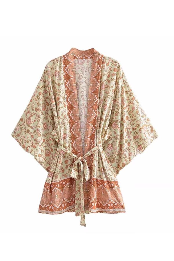 Isabelle  Lace-up Kimono Dress (2 colors) on Sale - Image 4