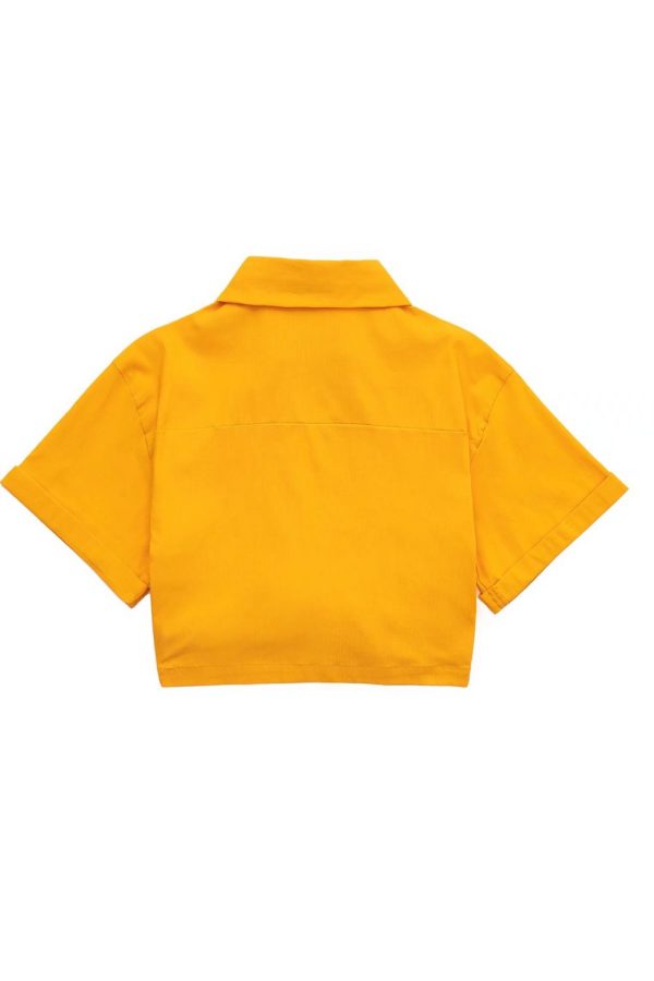 ‘Ruby’  Elastic Linen Blend Short Shirt Crop Top（5 Colors) Fashion - Image 5