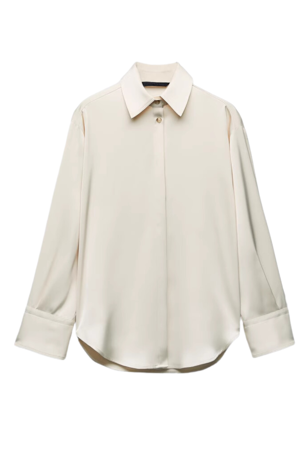 Riley  Silk Satin Loose Shirt Sale