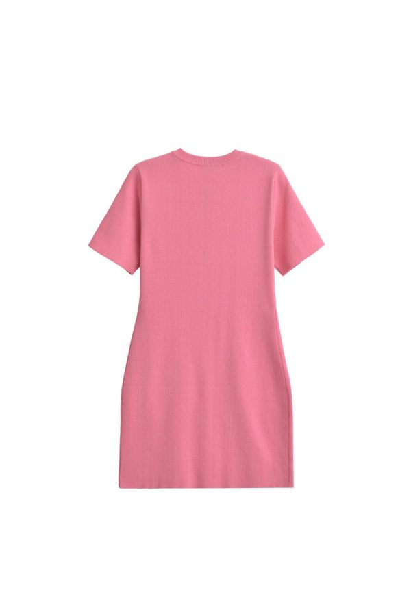 Paisley  Button Knit Short Sleeve Dress Supply - Image 4