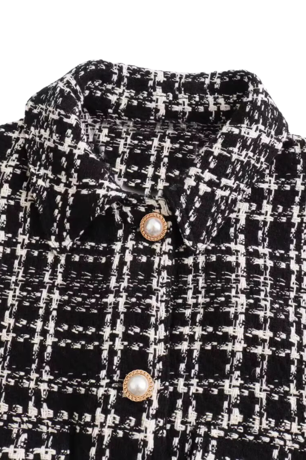 Davina  Tweed Plaid Shirt Jacket on Sale - Image 2