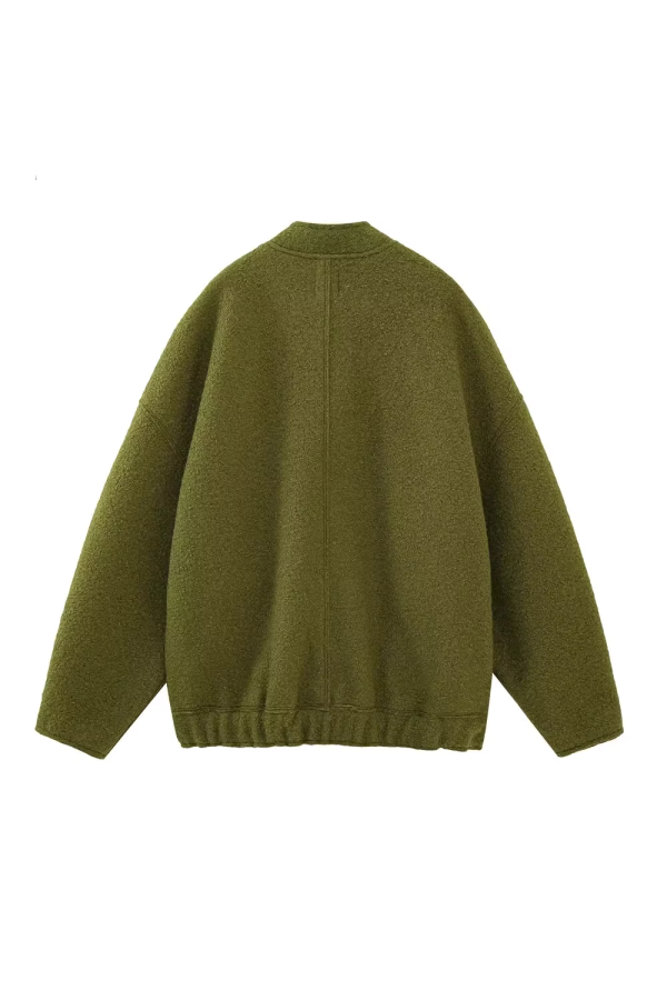 Ophelia  Wool Effect Bomber Jacket (4 Colors) For Cheap - Image 5