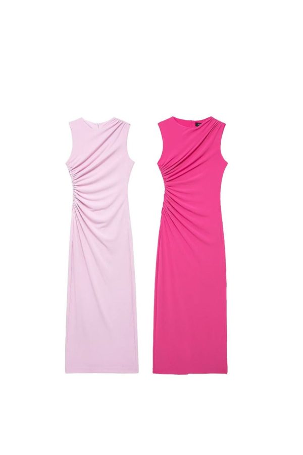 Aurora   Pleated Sheath Flute Dress (2 Colors) For Sale