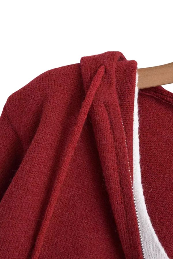 Raúl  Hooded Zip-Up Knitted Cardigan Online - Image 5