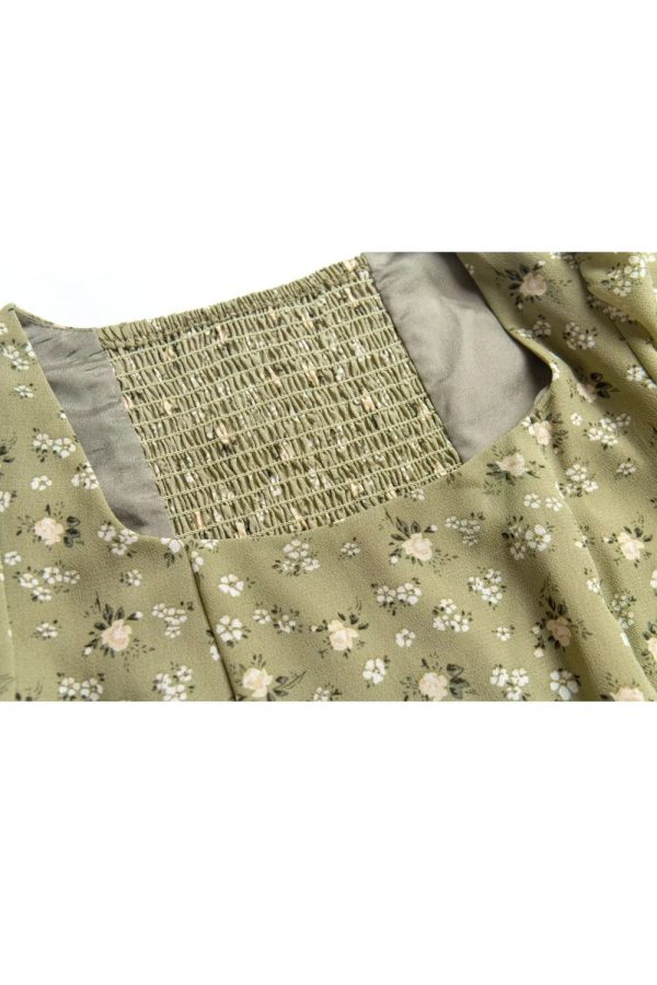 Emily  Short-sleeve Square Neck Cinched Waist Top For Sale - Image 3