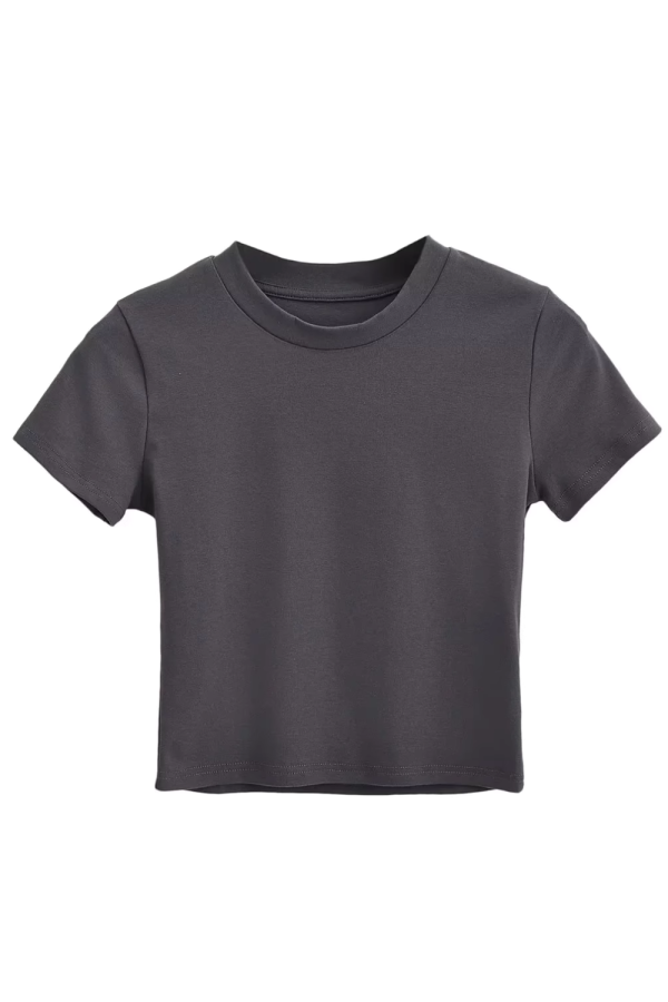 Zabrina  Crew Neck Short-Sleeved T-Shirt (4 Colors) Online Sale - Image 3