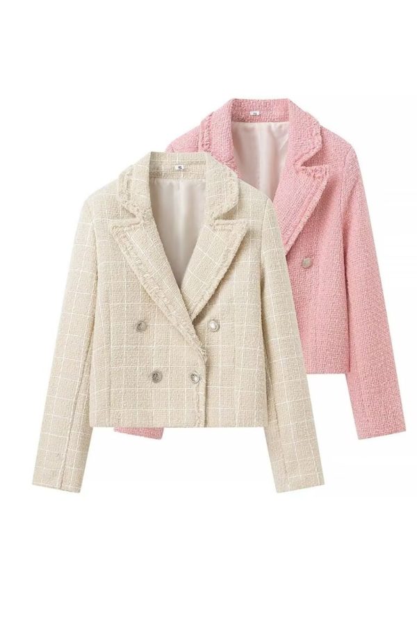 Aria  Chic Casual Tweed Short Jacket For Cheap