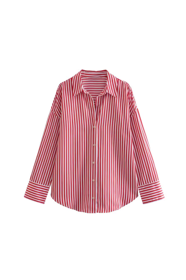 Ava  Long=sleeved Loose Collared Shirt (6 Colors) For Sale - Image 2