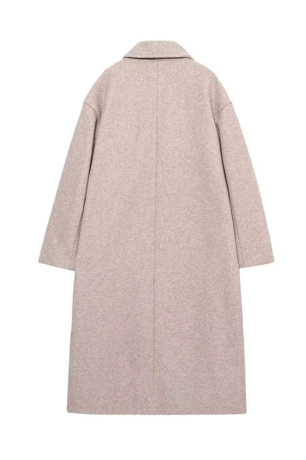 Nina  Double-Breasted Collared Long Coat (4 Colors) Online - Image 5