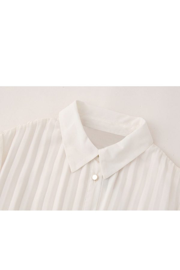 Bella  Pleated Jacquard Midi Dress & Button Detailing & Belt Cheap - Image 3