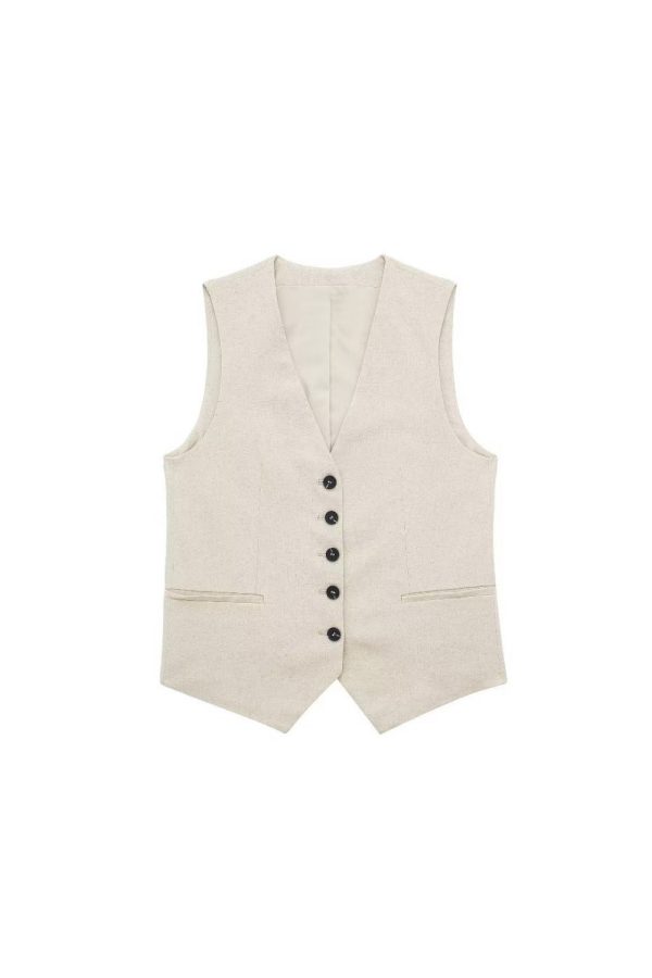 Isabelle  linen blended custom vest casual shorts (eight colour) Cheap