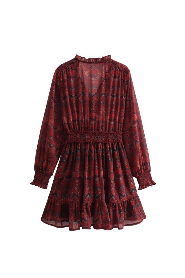 ‘Lily’ V-neck Printed Midi Dress Supply - Image 2