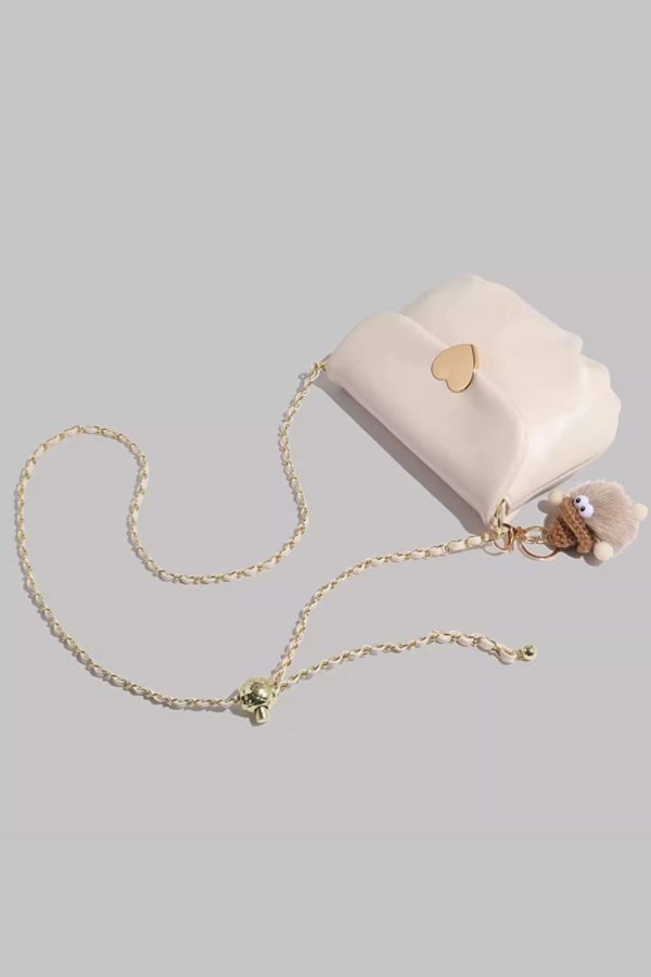 ‘Addison’ Heart-Shaped Snap Button Chain Bag（2 color） Hot on Sale - Image 3