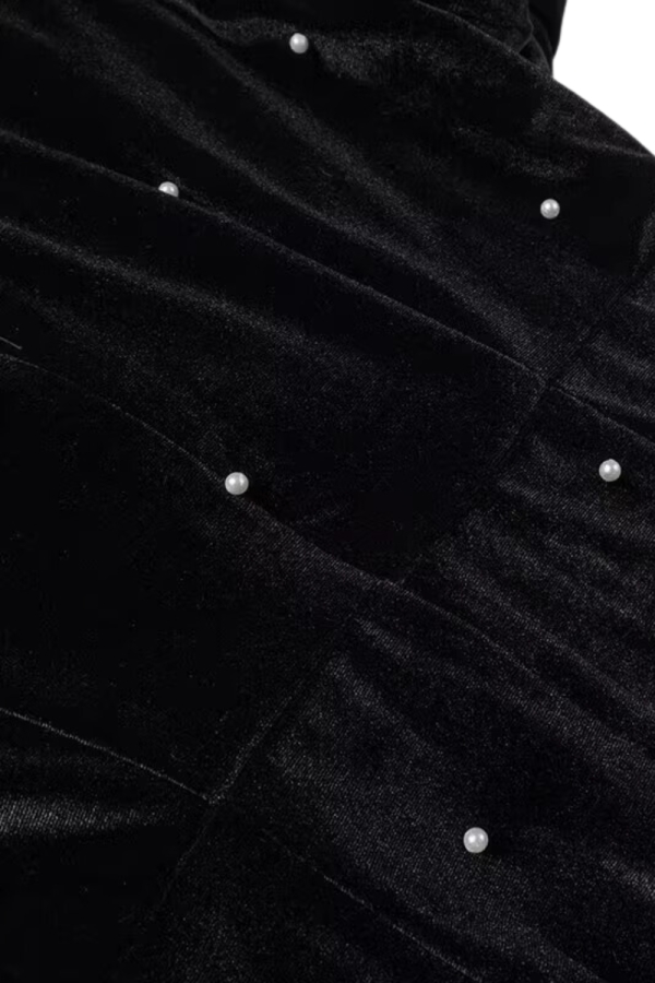 Fiona  Velvet Embellished Dress Fashion - Image 4