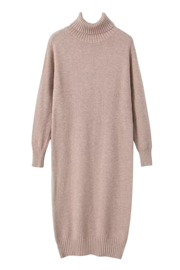 Raine  Turtleneck Knitted Pullover Sweater Dress (3 Colors) Online
