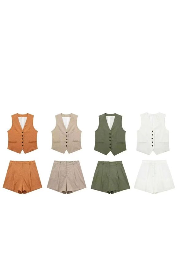 Isabelle  V-neck vest Top &  Shorts  (Sold Separately) Discount