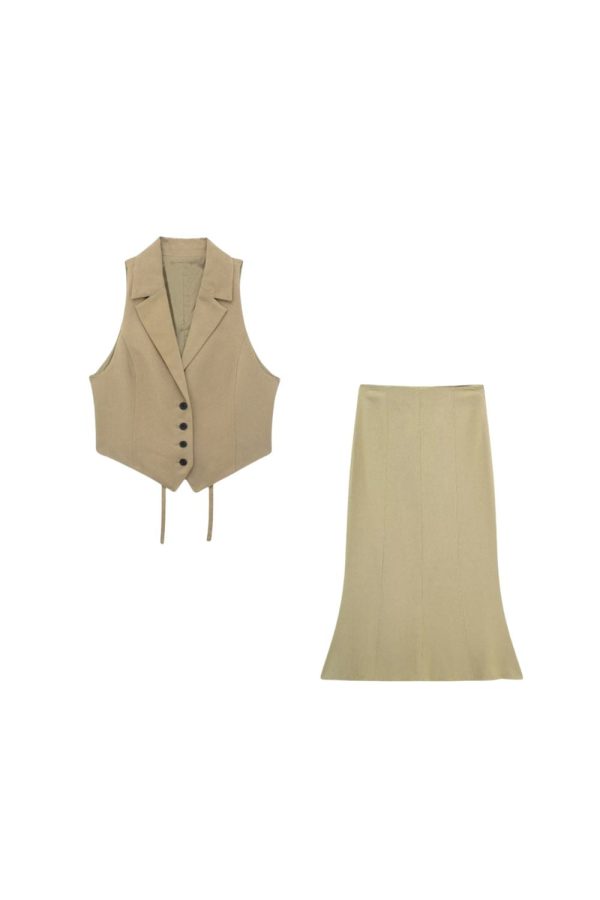 ‘Varvara’ Backless Vest Top &  Midi Skirt  Bottom (Sold Separately) For Discount